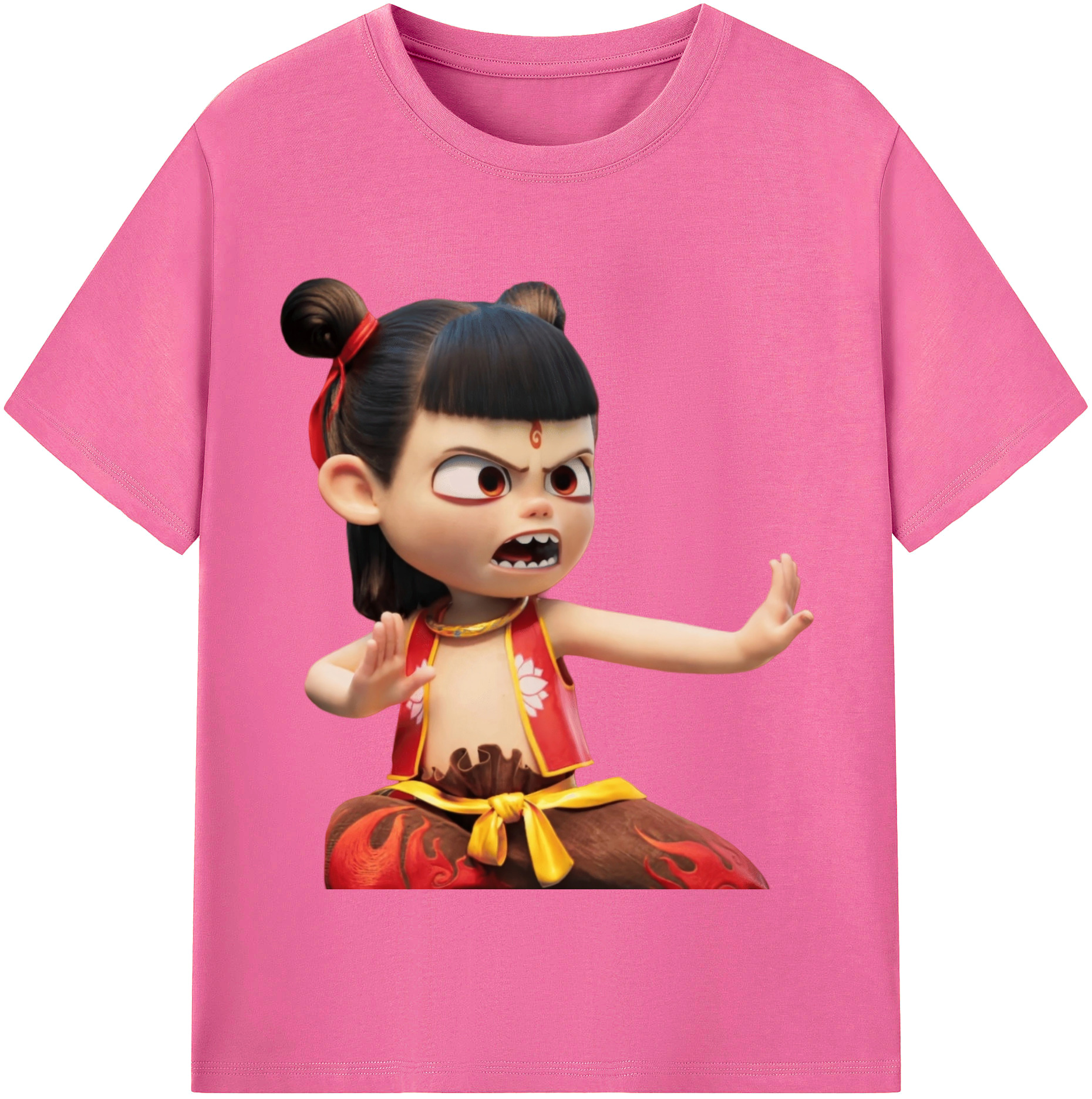 （画像用） Ne Zha 2 ナタ 魔童の大暴れ レディースカジュアルプリントTシャツ（綿100％）